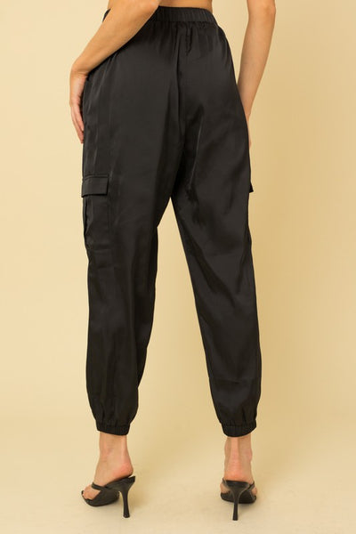 Satin Cargo Joggers