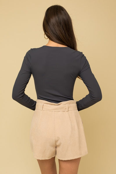 Long Sleeve Square Neck Bodysuit - Multiple Colors