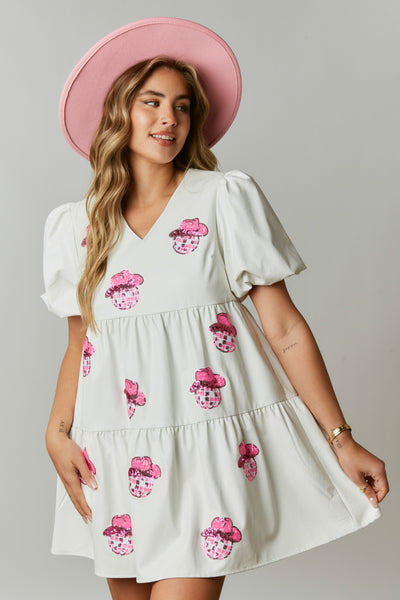 Sequin Cowgirl Disco Ball Patch Dress