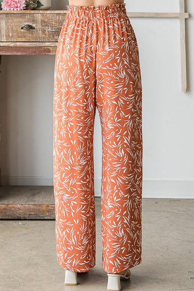 Rust Printed Casual Pants