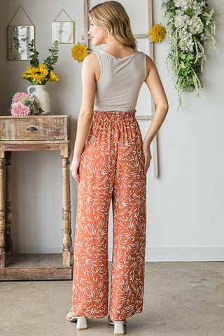 Rust Printed Casual Pants