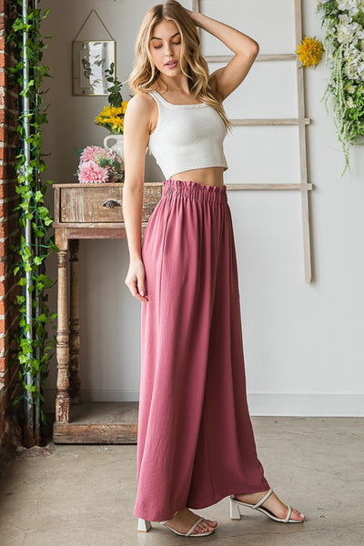 Dusty Rose Paper Bag Waist Pants