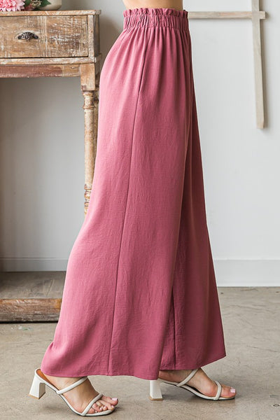 Dusty Rose Paper Bag Waist Pants