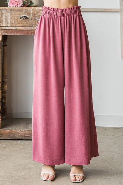 Dusty Rose Paper Bag Waist Pants