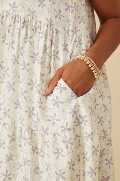 Women's Floral Print Collared Tank Dress