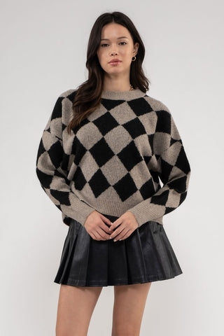 Harlequin Crew Knit Sweater