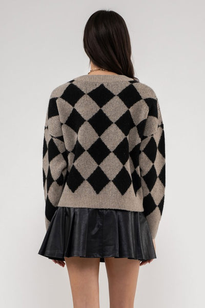 Harlequin Crew Knit Sweater