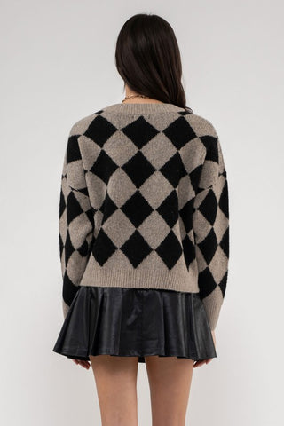 Harlequin Crew Knit Sweater