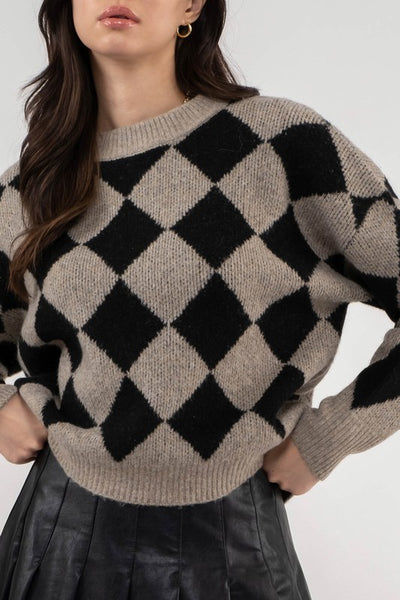 Harlequin Crew Knit Sweater