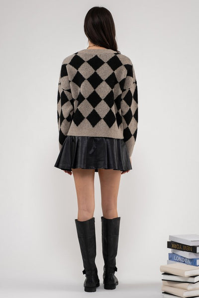 Harlequin Crew Knit Sweater