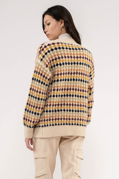Multi Color Boyfriend Knit Cardigan