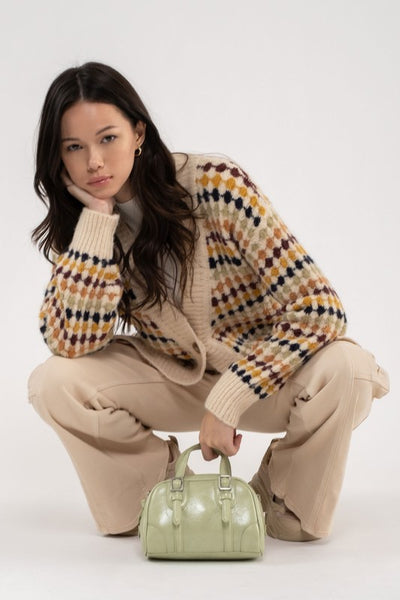 Multi Color Boyfriend Knit Cardigan