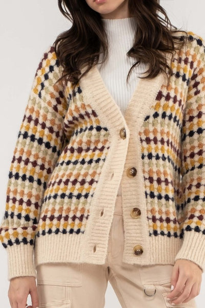 Multi Color Boyfriend Knit Cardigan