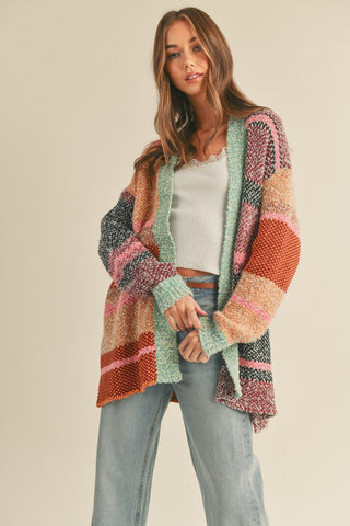 Abstract Multicolor Cardigan