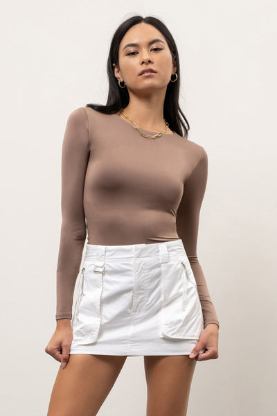 Round Neck Long Sleeve Top - Multiple Colors