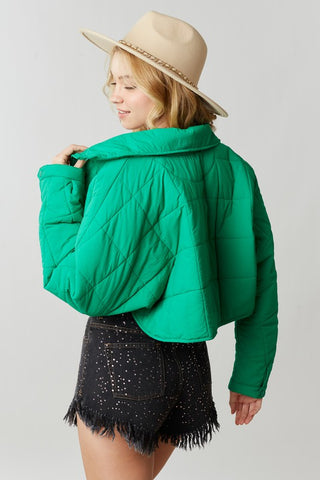 Kelly Green Cropped Jacket
