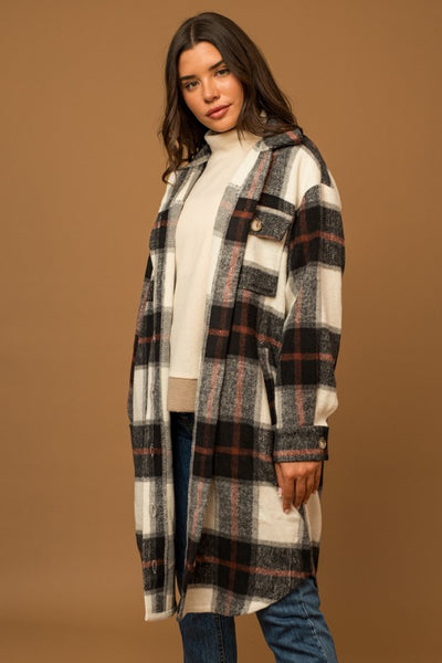 Long Plaid Shacket
