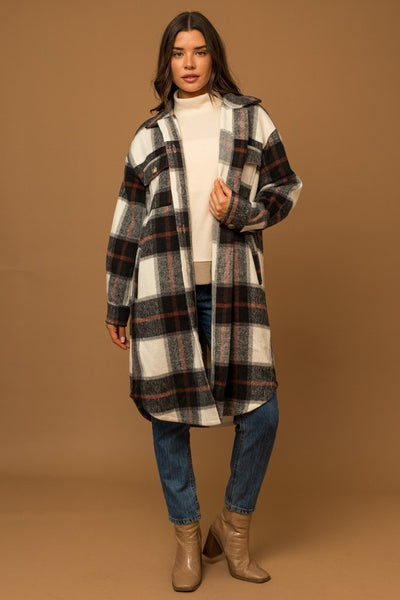 Long Plaid Shacket