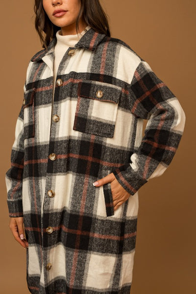 Long Plaid Shacket