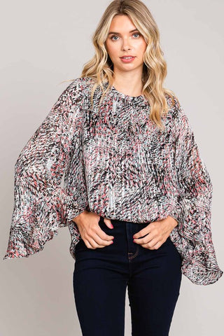 Black & Pink Patterned Top