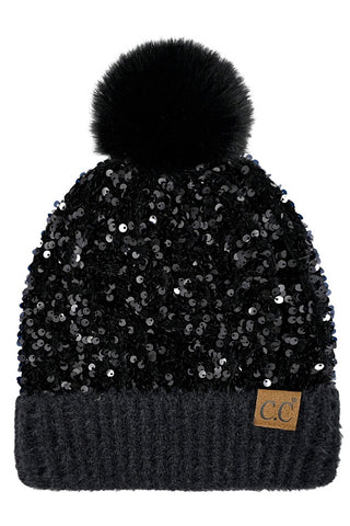 CC Black Sequin Hat