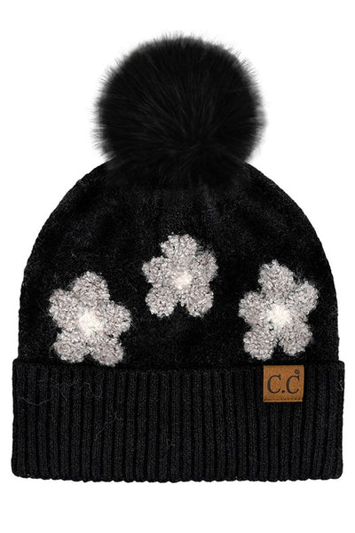 C.C. Daisy Pattern Beanie