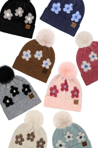 C.C. Daisy Pattern Beanie