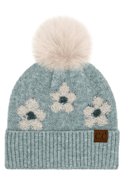C.C. Daisy Pattern Beanie