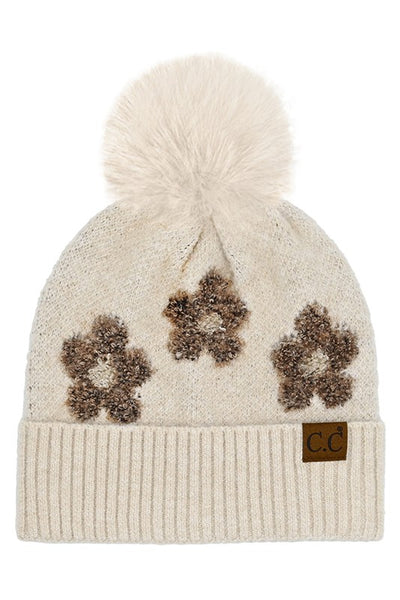 C.C. Daisy Pattern Beanie