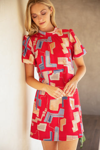 Ready in Retro Faux Suede Dress