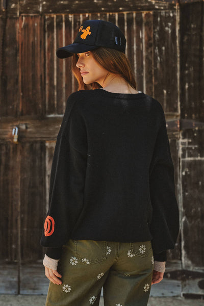 Urban Daizy - Pumpkin Patch Balloon Sleeve Sweater