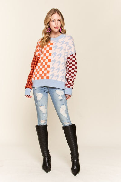 Checkered and Houndstooth Sweater