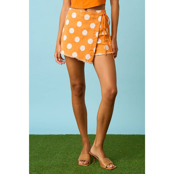 mittoshop - GAME DAY POLKA DOT OVERLAY WRAP FRONT MINI SKORT