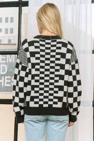 Chic Checkered Sweater
