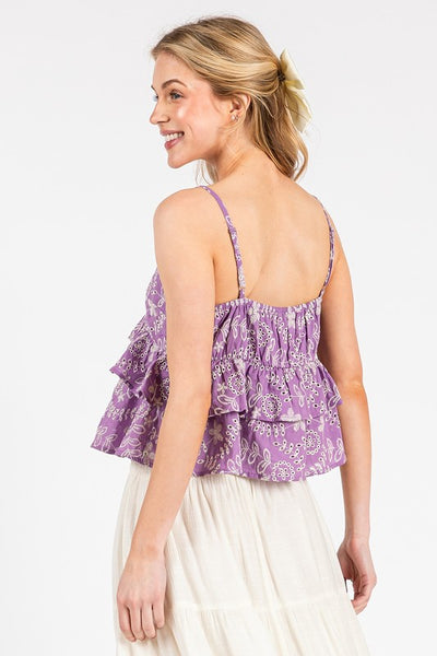 Flower Embroidery Cami Top