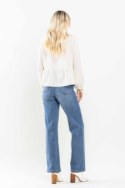 High Rise Tummy Control 90's Straight Leg Jeans -Judy Blue