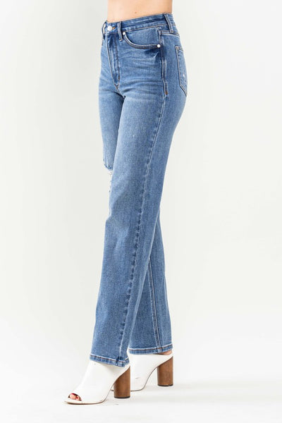 High Rise Tummy Control 90's Straight Leg Jeans -Judy Blue