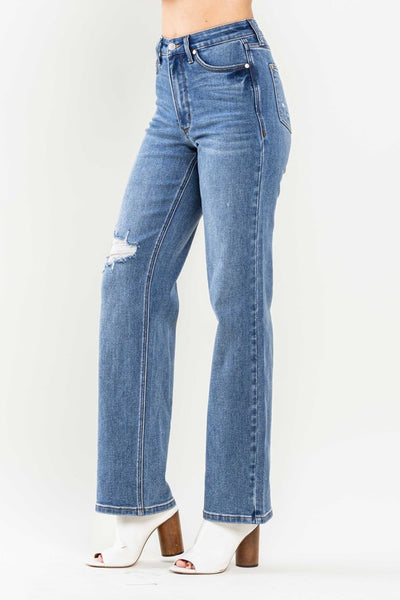 High Rise Tummy Control 90's Straight Leg Jeans -Judy Blue