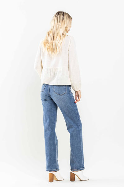 High Rise Tummy Control 90's Straight Leg Jeans -Judy Blue