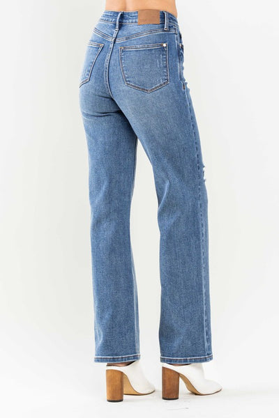 High Rise Tummy Control 90's Straight Leg Jeans -Judy Blue