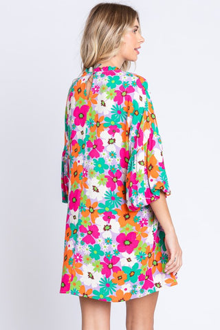 Multi Color Floral Print Dress