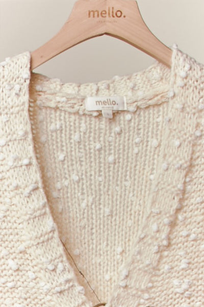 Embroidered Ribbon Popcorn Cardigan