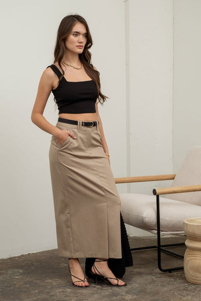 Solid Square Neck Cropped Knit Tank