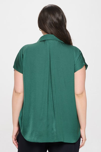 Drop Shoulder Button Up Top