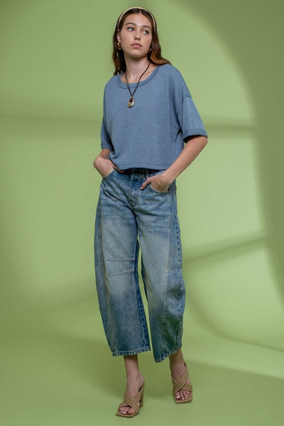 Dusty Teal Casual Top