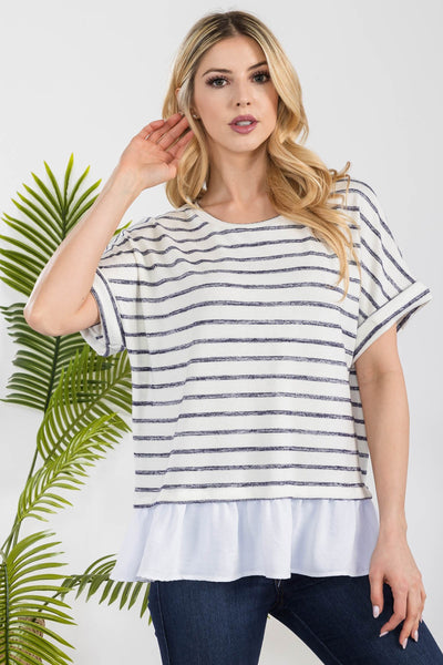 Striped Ruffle Top