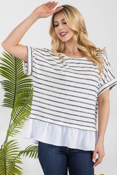 Striped Ruffle Top