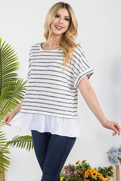 Striped Ruffle Top