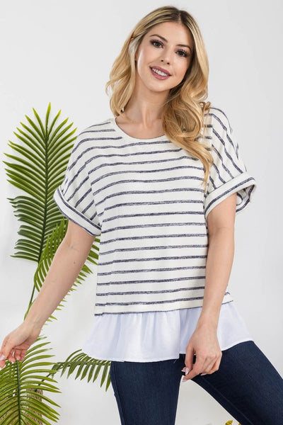 Striped Ruffle Top