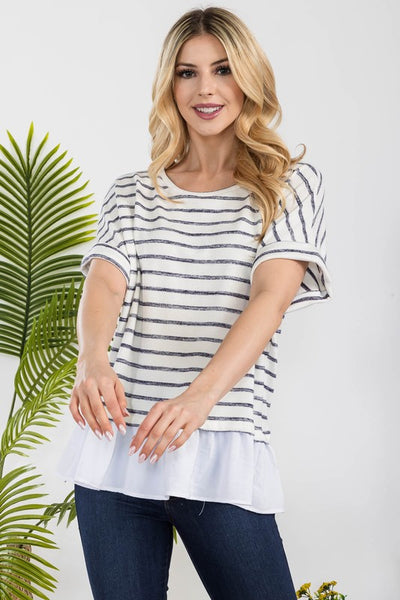 Striped Ruffle Top